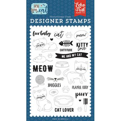 Echo Park I Love My Cat Clear Stamps - Kitty Love